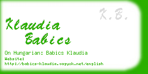 klaudia babics business card